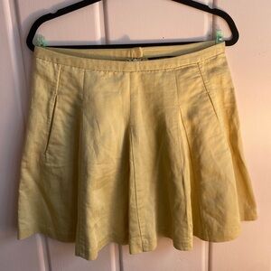 J. Crew Women's Circle Skirt linen/silk in mustard sz4